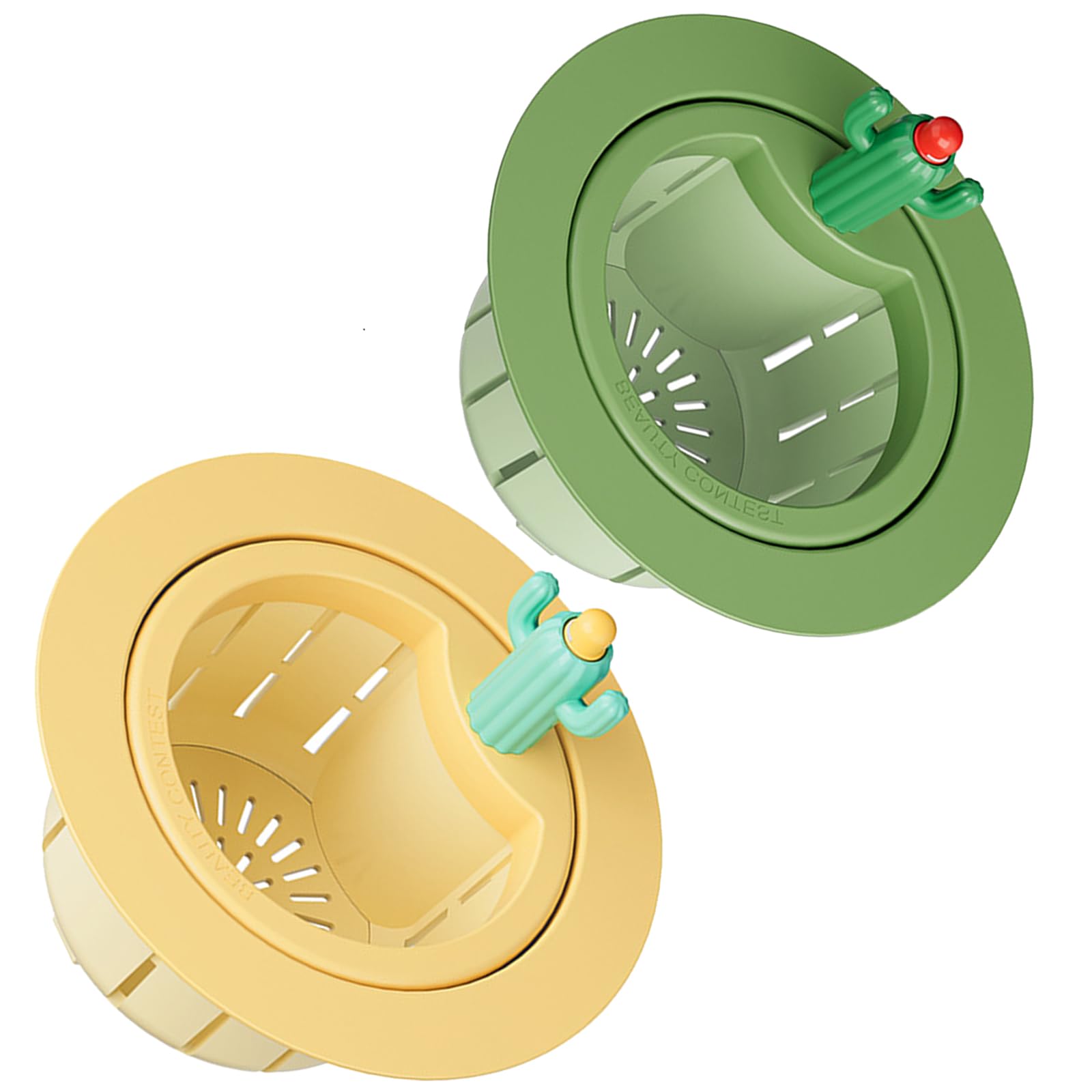 2Pcs Cactus Sink Strainer, Kitchen Draining Basket Food Waste Catcher, Press Release Filter Sink Draining Filter