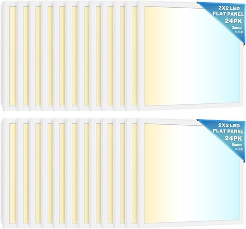 Sunco 24 Pack 2x2 LED Flat Panel Light, Dual Selectable CCT 4000K/5000K/6000K & 