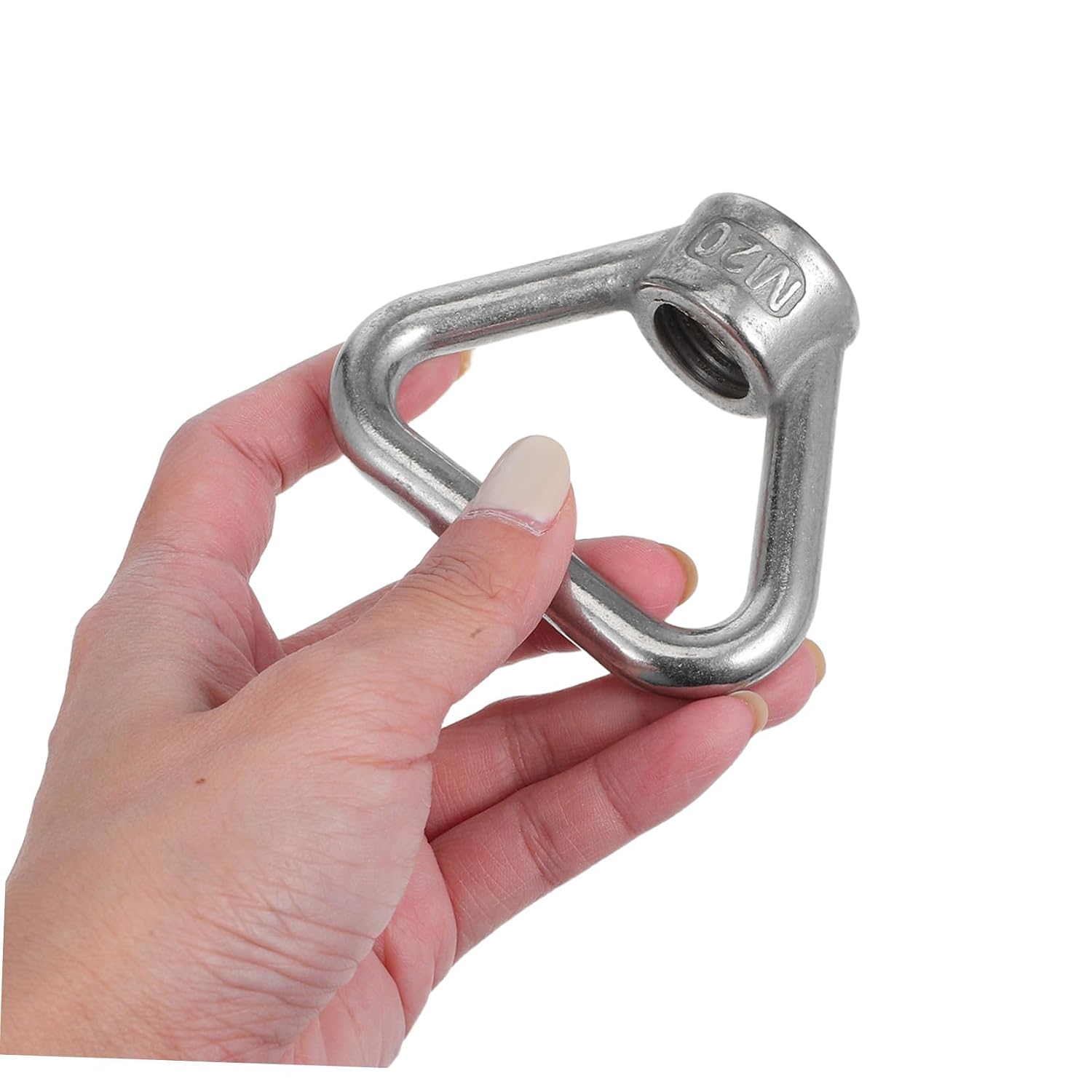 2pcs Stainless Steel Triangle Lifting Eye Nuts Threaded Fasteners for Industrial Construction Use Corrosion Resistant Ring Nuts for Reliable Heavy-Duty Rigging