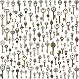 500 Pieces Vintage Skeleton Key Set Charms Mixed Antique Style Bronze Brass Key Set Charms Collectio