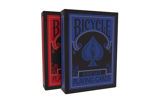 Foto 2 de 8 de Bicycle - 2 juegos de cartas de bicicleta inversa, 54 cartas (rojo y negro y azul y negro) - MagicaPlanet