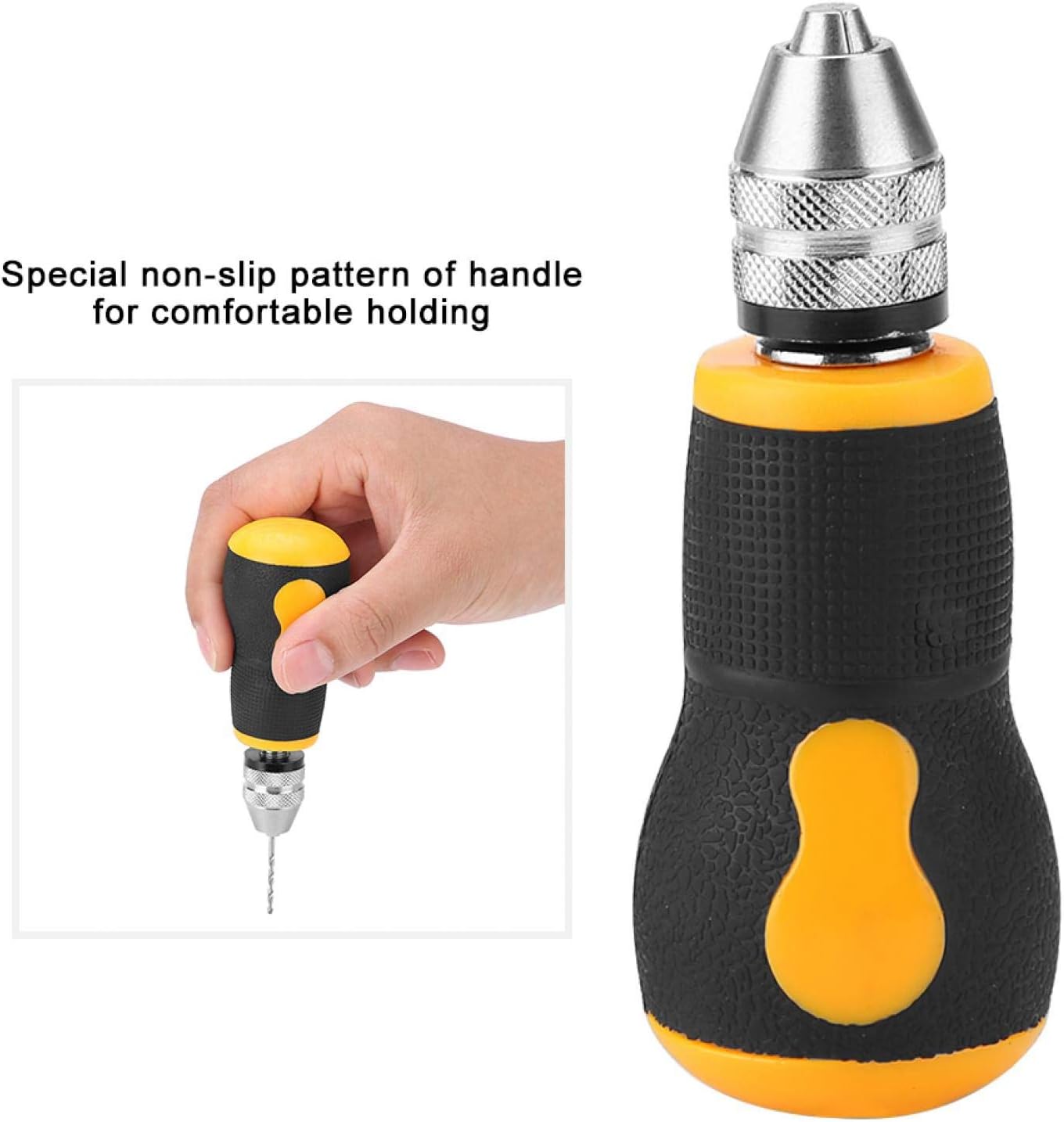 0.8-3.0mm Mini Hand Drill Tool, Manual Hand Drill & 10 pcs Drill Bits, Pin Vise Hand Drill Bits for Resin Casting , Jewelry, Plastic and Model Making