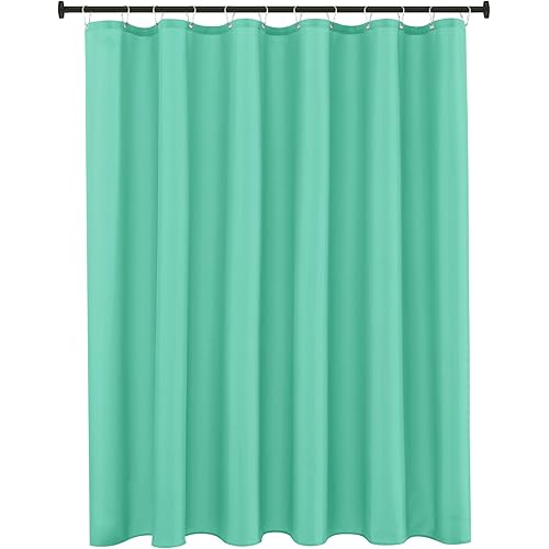 Biscaynebay Quality Fabric Shower Curtain Liners 72 Inch by 72 Inch, Teal Water Resistant Bathroom Curtains Rust Resistant Grommets & Weighted Bottom Hem Machine Washable