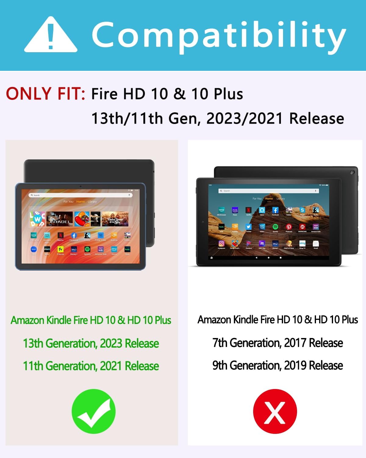 Tablet Case Keyboard for Amazon Fire HD 10/10 Plus 11/13th Generation image 2