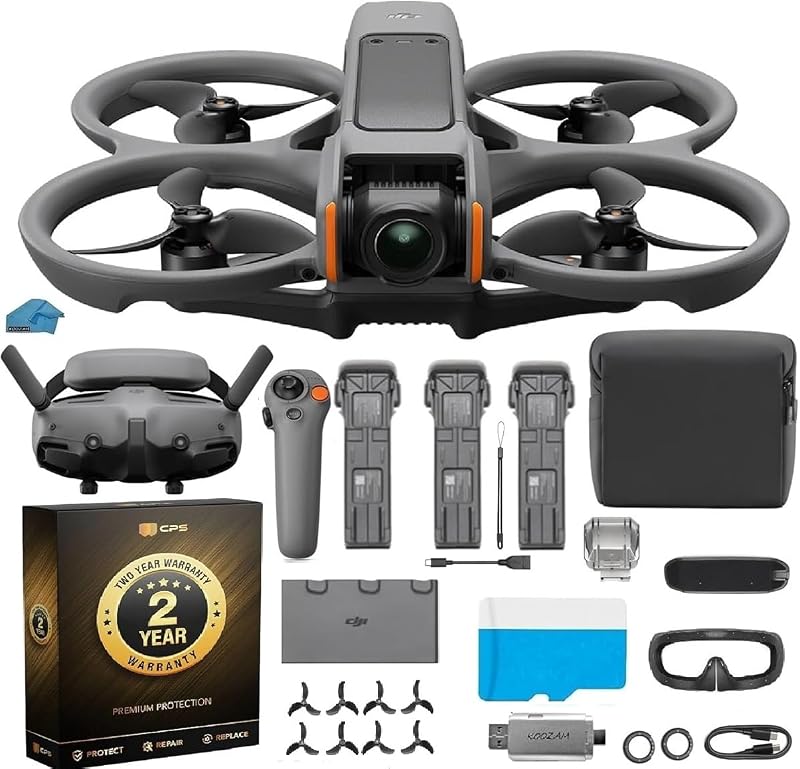Drone Avata 2 FPV con cámara, combo Fly More (kit de 3 baterías), dron con vídeo 4K para vuelo inmersivo, tarjeta de memoria de 128 GB, garantía de 2 años