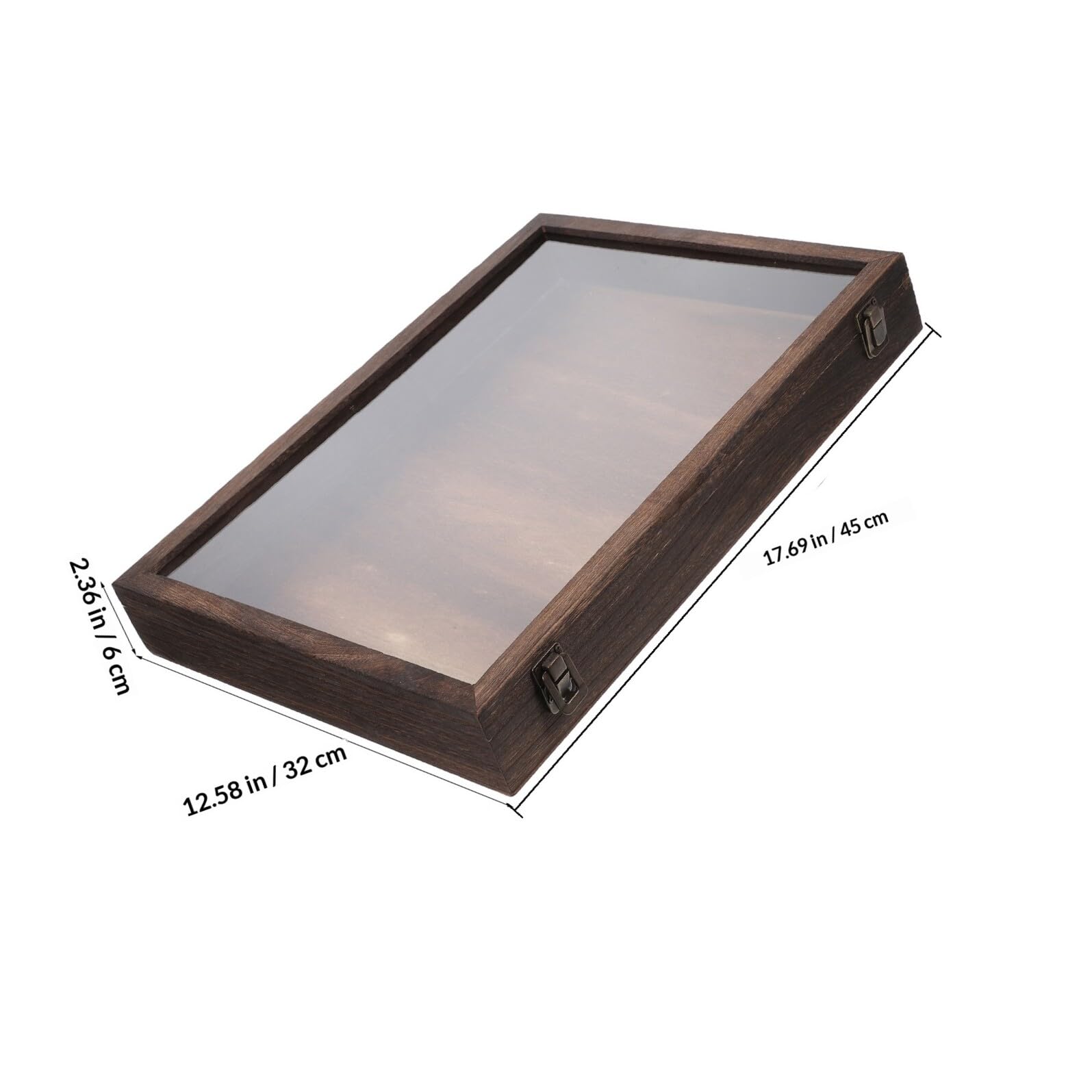 Caja de Exhibición y Gran Capacidad de Madera Tapa Transparente de Especímenes para Protección Soporte Rectangular Elegante para Mostrar y