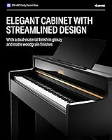 Vista 3 de Donner 88 teclas con teclado ponderado, piano vertical premium para principiantes a profesionales, teclado eléctrico de tamaño completo