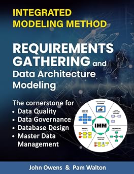 Business Requirements Gathering and Data Architecture Modeling The Cornerstone for Data Quality, Data Governance, Database Design and Master Data Management IMM The Integrated Modeling Method