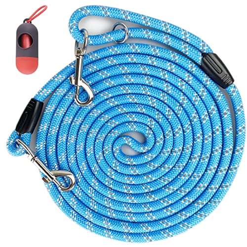 Codepets Long Rope Dog Leash For Dog Training 12Ft 20Ft 30Ft 50Ft, Reflective Threads Dog Cat Leashes Tie-Out Check Cord Recall Training Agility Lead For Large Medium Small Dogs (Blue, 10Mm*12Ft) #TOP1