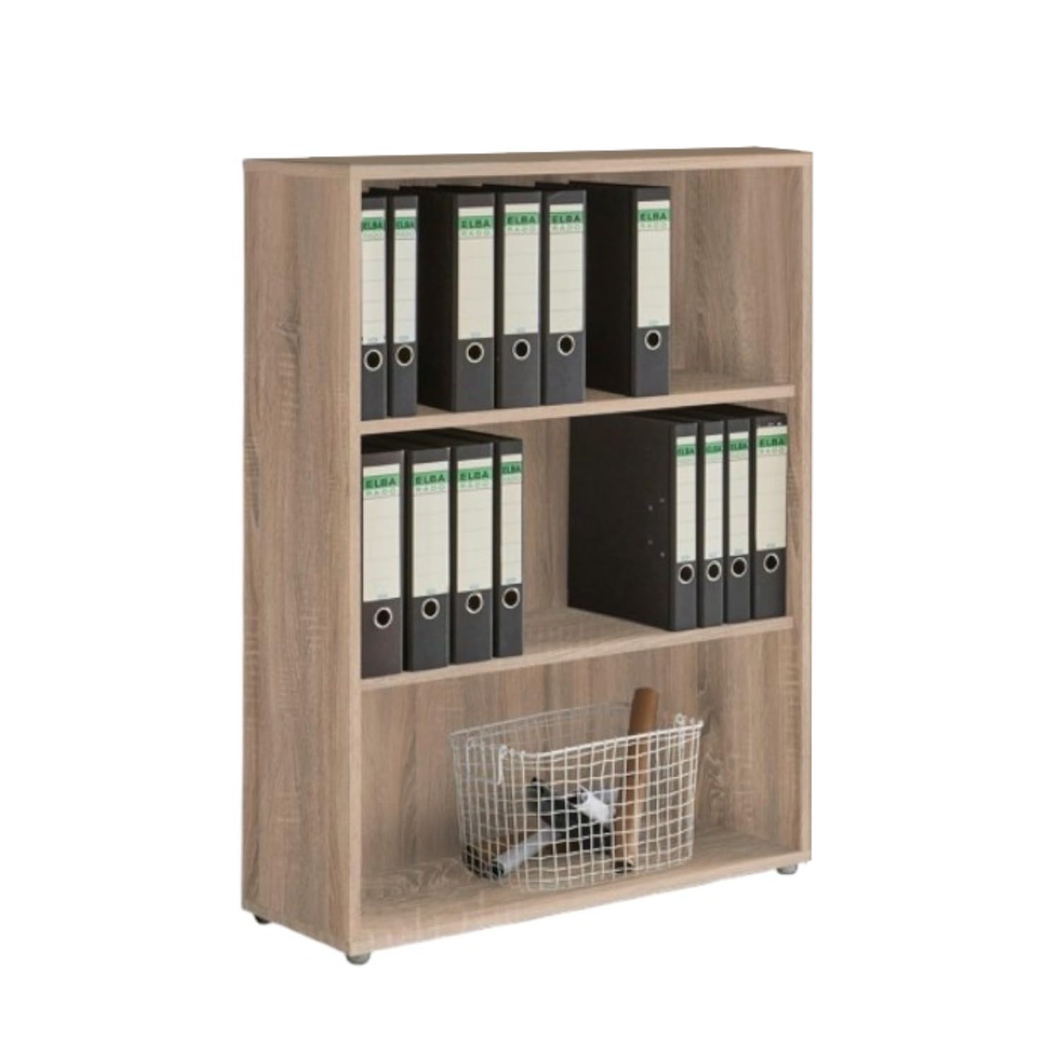 BMG Möbel Aktenschrank Office Edition Set 20, Büroschrank mit Metallgriffen Made in Germany (Eiche Sonoma/Weiß Matt)