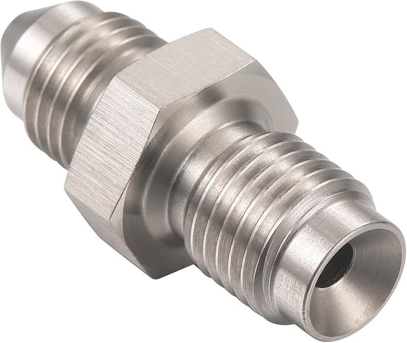 Adaptador de freio Podavelle 3AN macho para 3/8-24 macho com flare invertido em aço inoxidável – 1 unidade