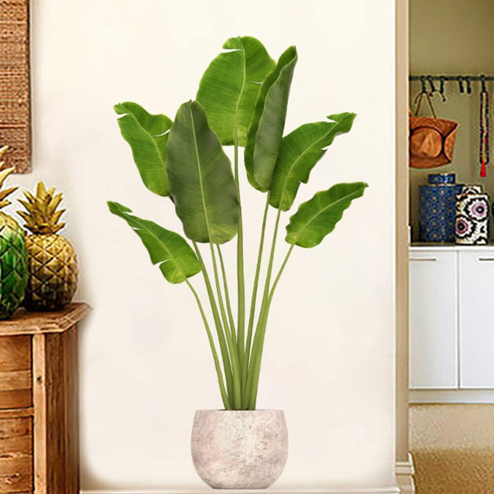 VOSAREA Green Plant Wall Decal Peel and Stick – 3D Realistic Potted Plant Wall Sticker – Removable Waterproof Greenery Stickers & Murals for Bedroom Living Room Office (35.37X15.72Inch)