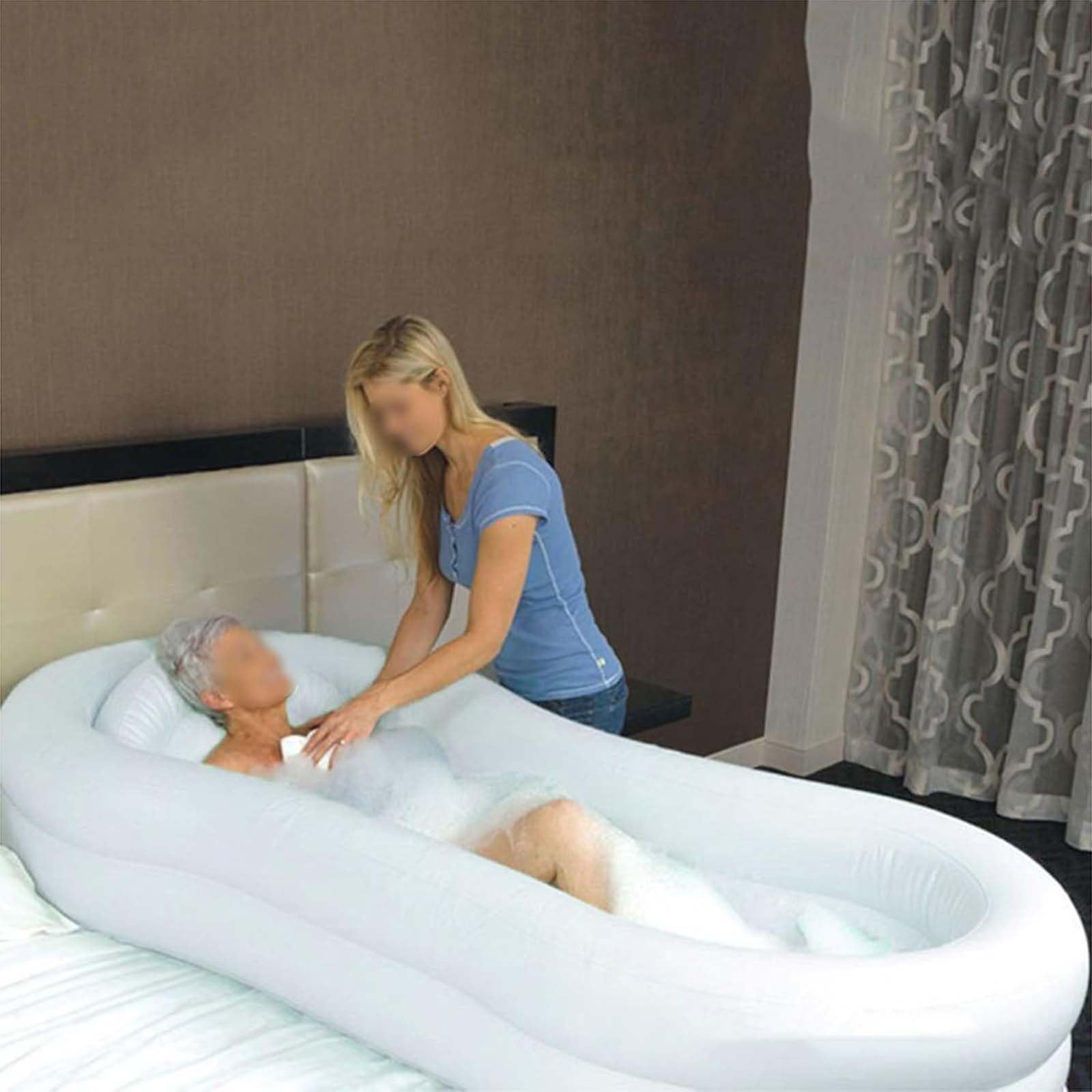 Bañera inflable para adultos, sistema de lavabo con bomba de aire eléctrica, ideal para personas con discapacidad y ancianos, solución de lavado conveniente