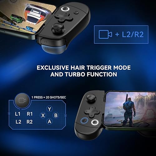 Miniatura 5 de M1 - Controlador móvil para juegos para iPhone (Lightning) con placa de conducción de enfriamiento, joysticks de efecto Hall, controlador de iPhone