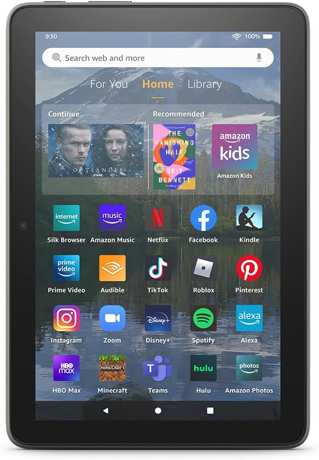 Fire HD 8 Plus tablet, 8” HD Display, 32 GB, 30% faster processor, 3GB RAM, wireless charging, (2022 release), Gray