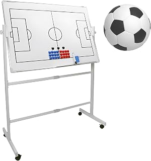 Doppelseitiges Whiteboard mit Rädern, trocken abwischbar, mit Magnetmarkern, Stift und Radiergummi, für tägliches Training, taktischer Einsatz