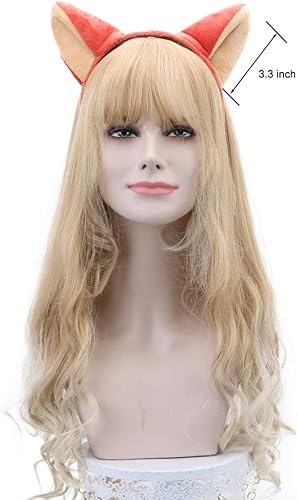 Miniatura 93 de HODRME - Diadema de orejas y cuernos de animales de felpa, para Halloween, Navidad, festival, fiesta temática de animales, cosplay, o disfraz