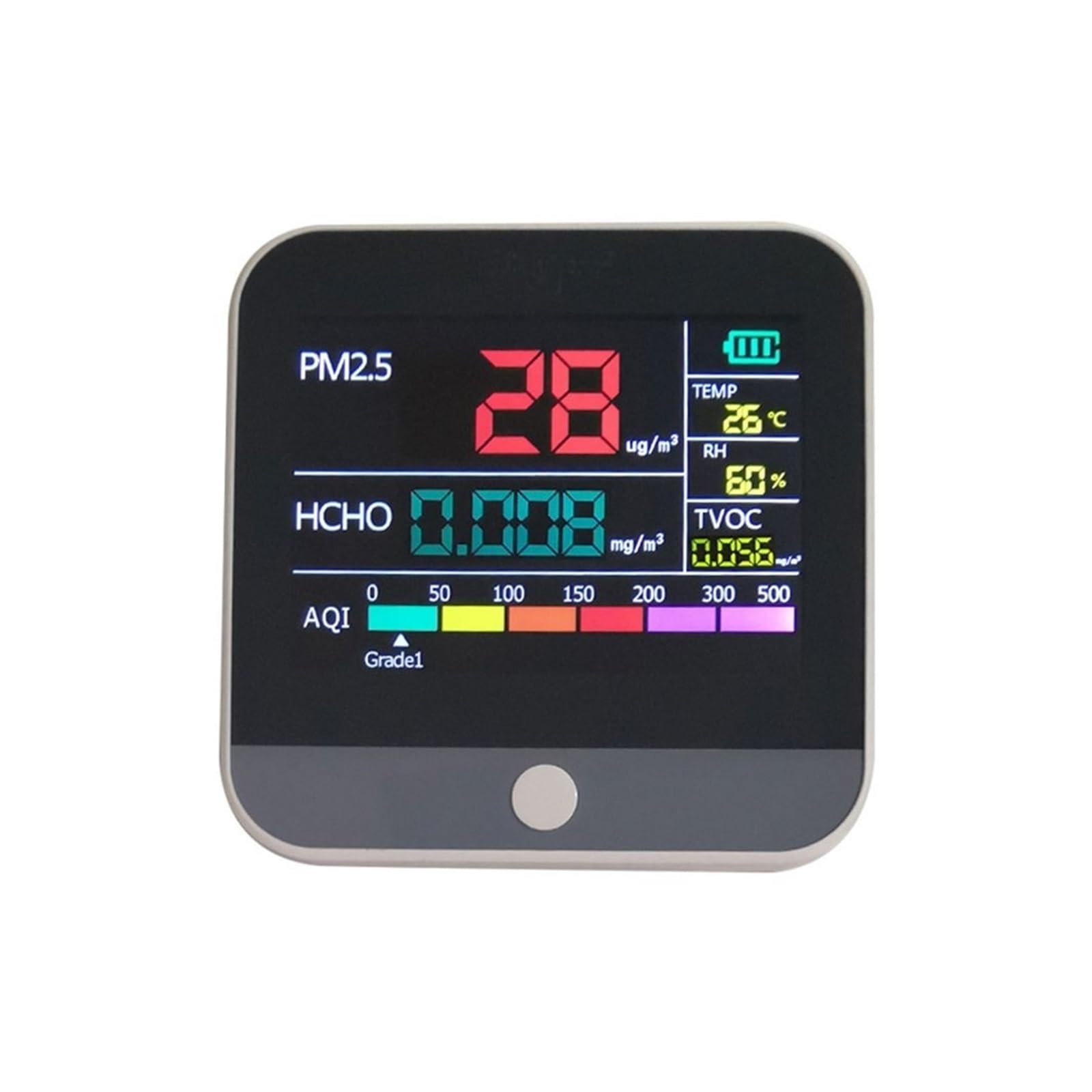 Rilevatore Gas, Misuratore di qualità dell'aria Tester for interni PM2.5 Misuratore di formaldeide Rilevatore di gas HCHO TVOC Tempo reale Temp/Hum