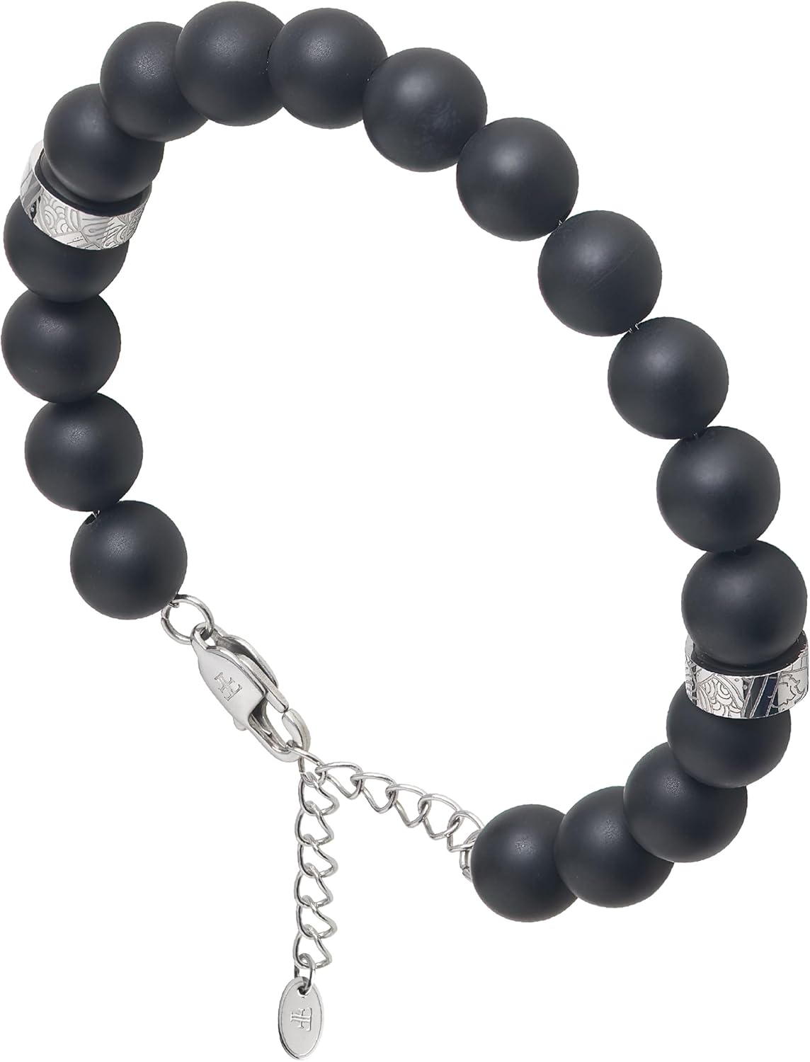 Forge & Foundry Men's Adjustable Bead Bracelet with Stainless Steel Extender [Brooklands]