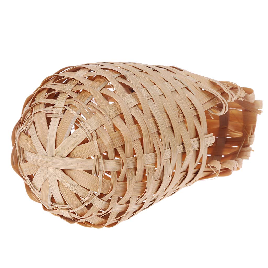 boxidixi Small Bird Nest with Metal Hook Hand-Woven Bird Cage Accessories Hanging Bird Shelter