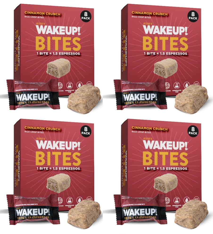 Image of WAKE UP! Cinnamon Crunch Protein Bites, 1.5 Espressos, 4 Pack (32 Bites)