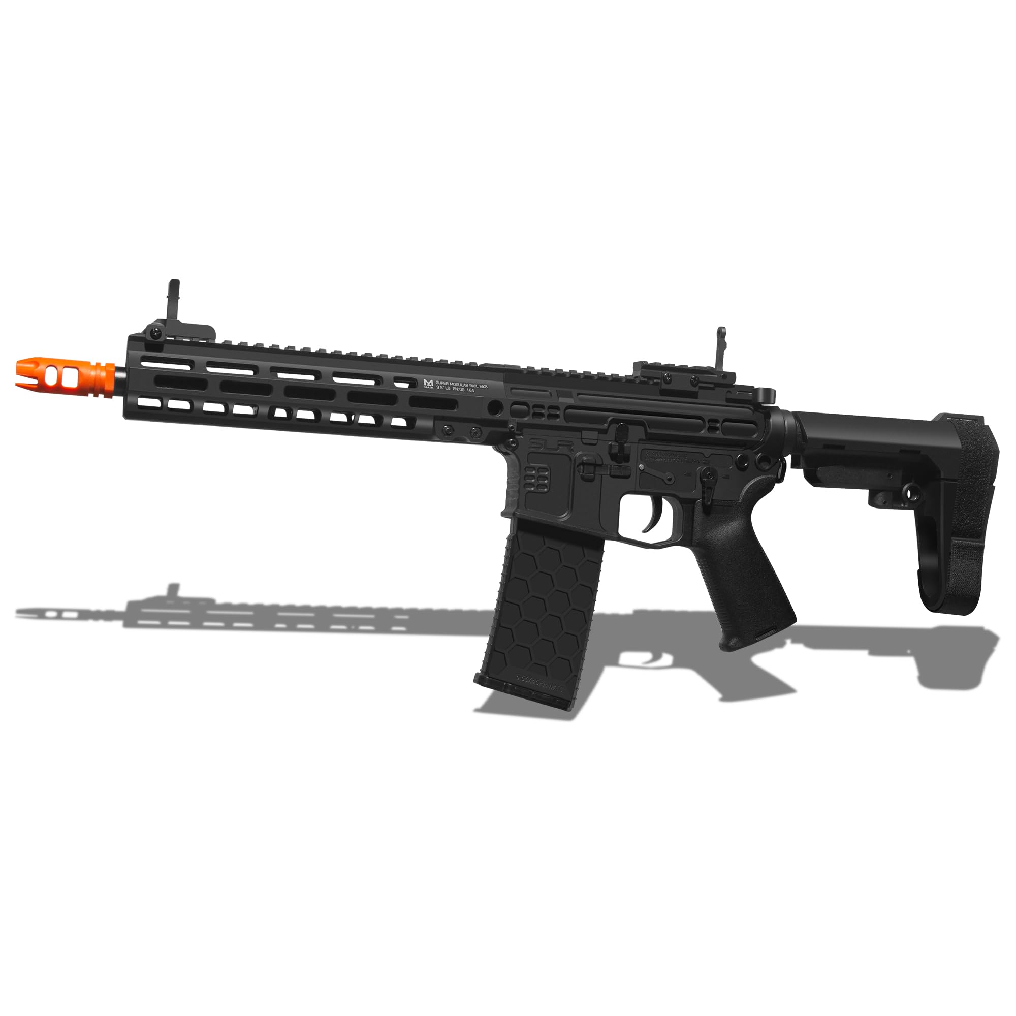 EMERBU Gel Splat Blaster SLR with Metal Gearset and 11.1V Rechargeable Battery - Improved by EMERBU - for Ages 15+ (Black)