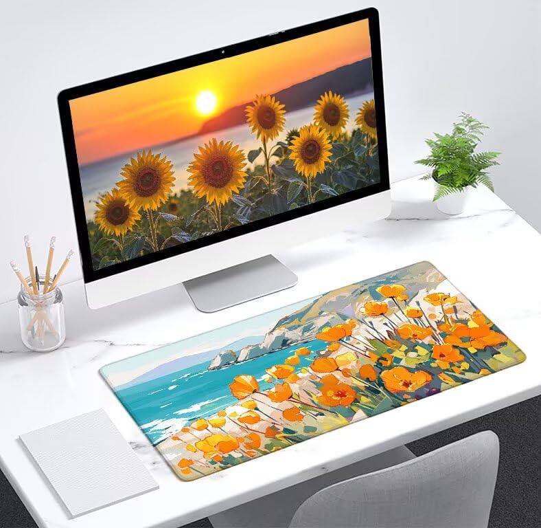 Tapis de souris grand format Fleurs pour harmoniser votre bureau PC