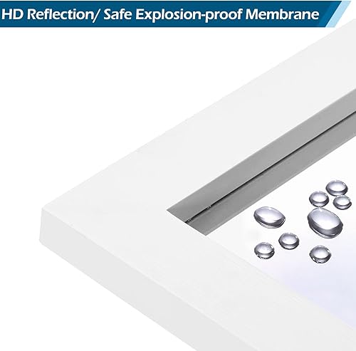 Miniatura 7 de VINGLI Espejo de granja, espejo decorativo de 30 x 22 pulgadas, espejo de baño de granja, espejo rústico para puerta de granero, espejo de pared