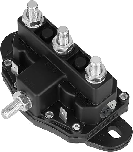 Youxmoto Interruptor de solenoide de marcha atrás/motor del cabrestante de relé, contactor de CC de solenoide de polaridad inversa de 12 V 6