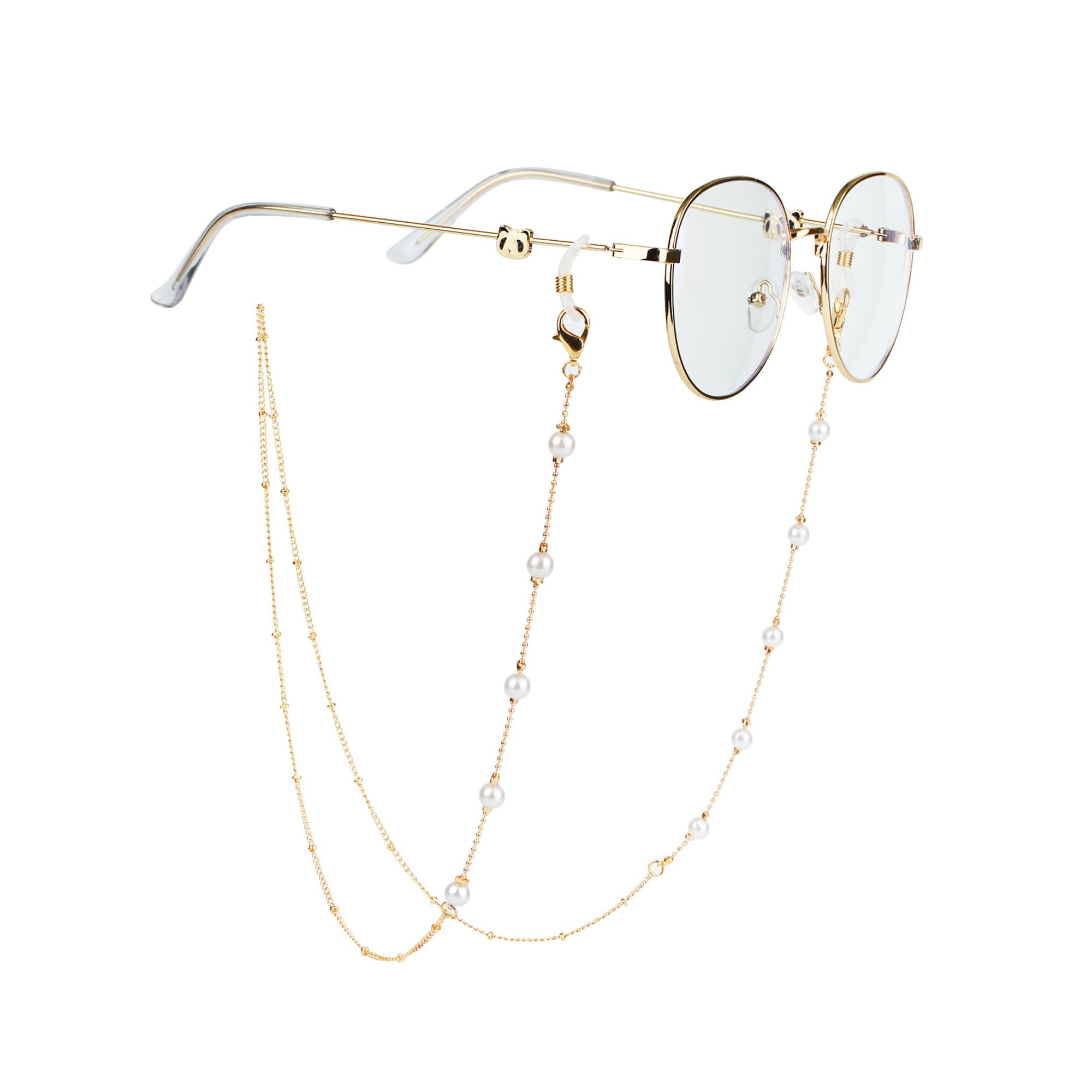 TINGWEN Moda Cadena para gafas Cadena anteojos de sol para mujer Elegante gafas de sol Cadena Gafas de Cuentas Correa de Cadenas Con cuentas pequeñas y grandes Para Gafas jóvenes y adultos
