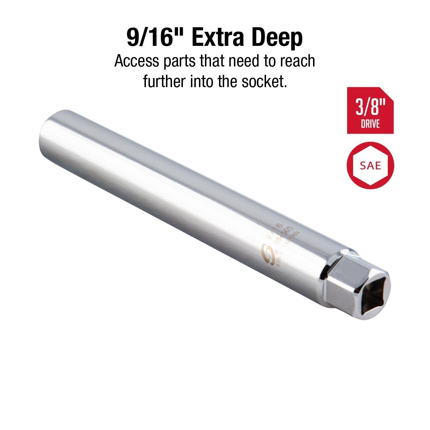 Amazon.com: SUNEX TOOLS 884505 3/8-Inch Drive 9/16-Inch Extra Deep