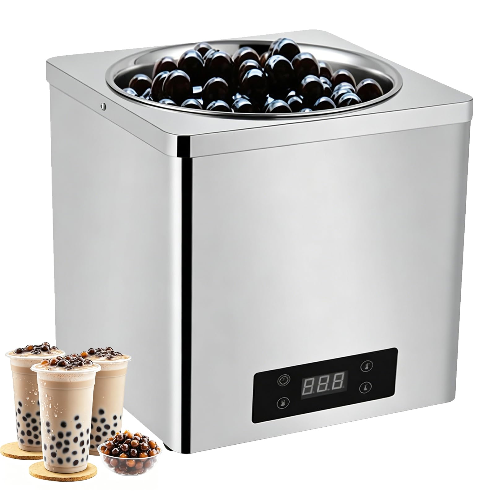 FHRKA Commercial Tapioca Pearl, 3L/7L Automatic Bubble Tea Pearl Cooker with Touch Panel, 30–100°C Temperature Control (A 3L)