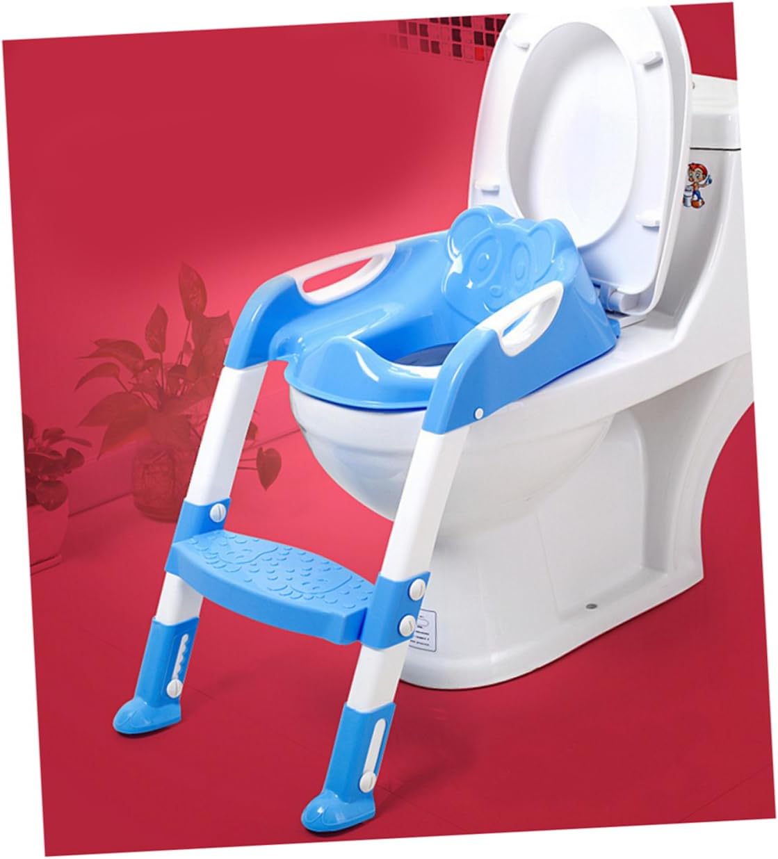 Boy Girl Toilet Step Ladder Potty Training Seat No Odor Easy to Use Clean Foldable