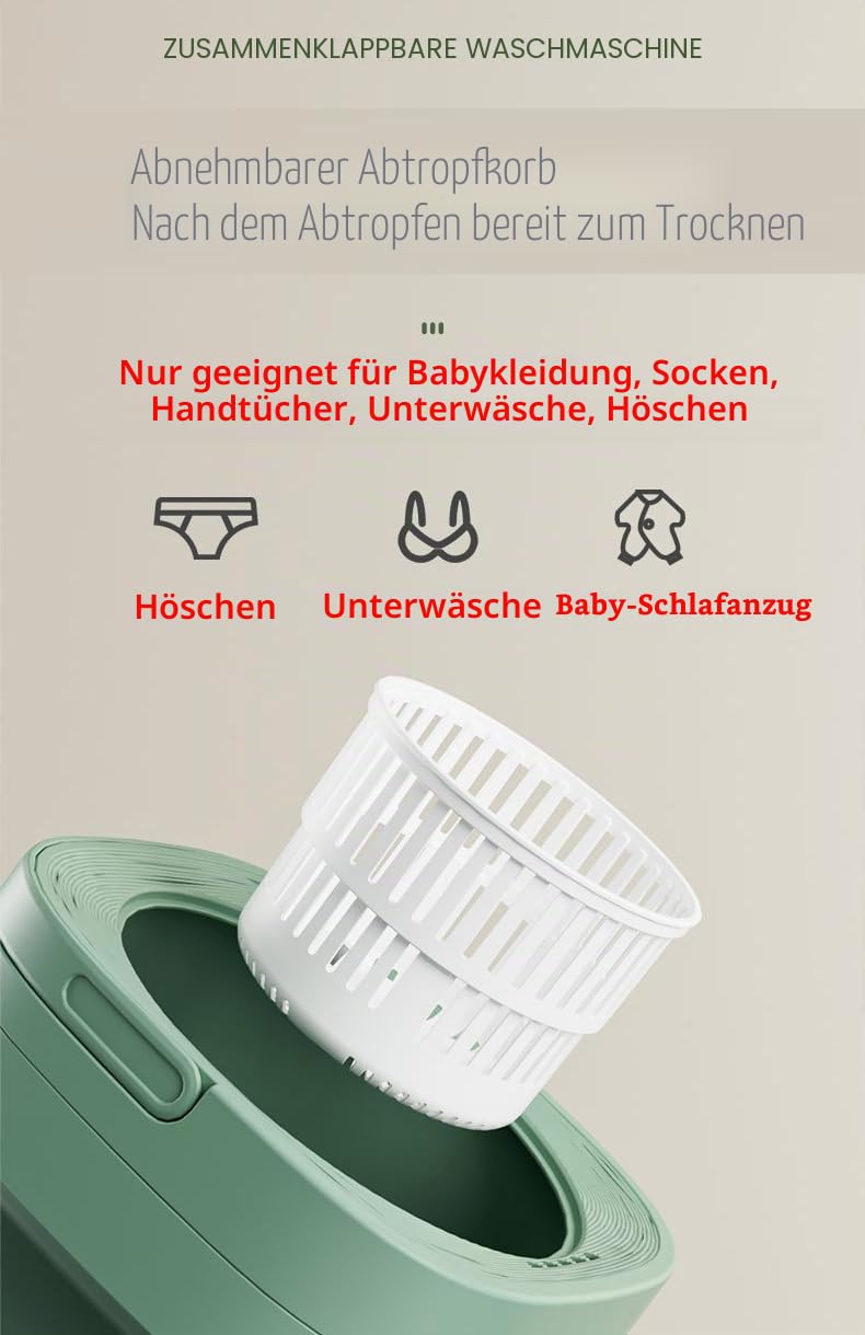 12L Portable washing machine, Mini camping waschmaschine faltbare für Camping/Zuhause/Schlafsäle/Socken/Unterwäsche(EU power-violett)