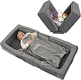 ENITYA Toddler Travel Bed – Portable Foldable Soft Foam Floor Bed for Kids 18M–4yr, No Assembly, Washable Cover, Built-in Safety Rails, Compact for Travel & Home Use, Grey