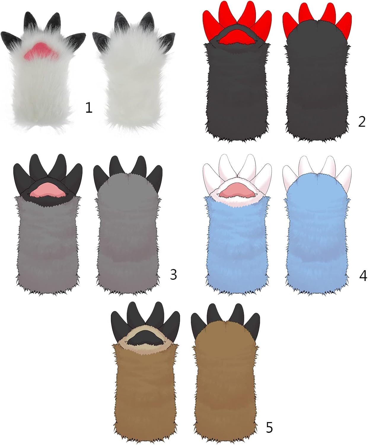 Students Cosplay Animals Gloves Mittens Vividly Plush Cute Cartoon Gloves for Women Men Carnival Party Halloween