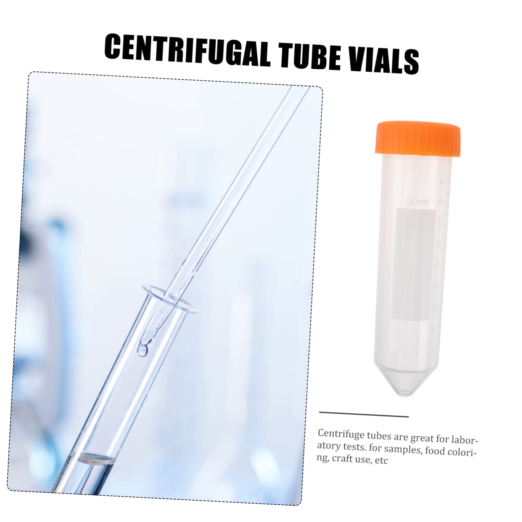 LIFKOME Provette da Centrifuga con Fondo Conico 50ml Blu in Plastica | Graduazione Precisa , Lettura Immediata , Confezione da 50 Pezzi Colore Casuale