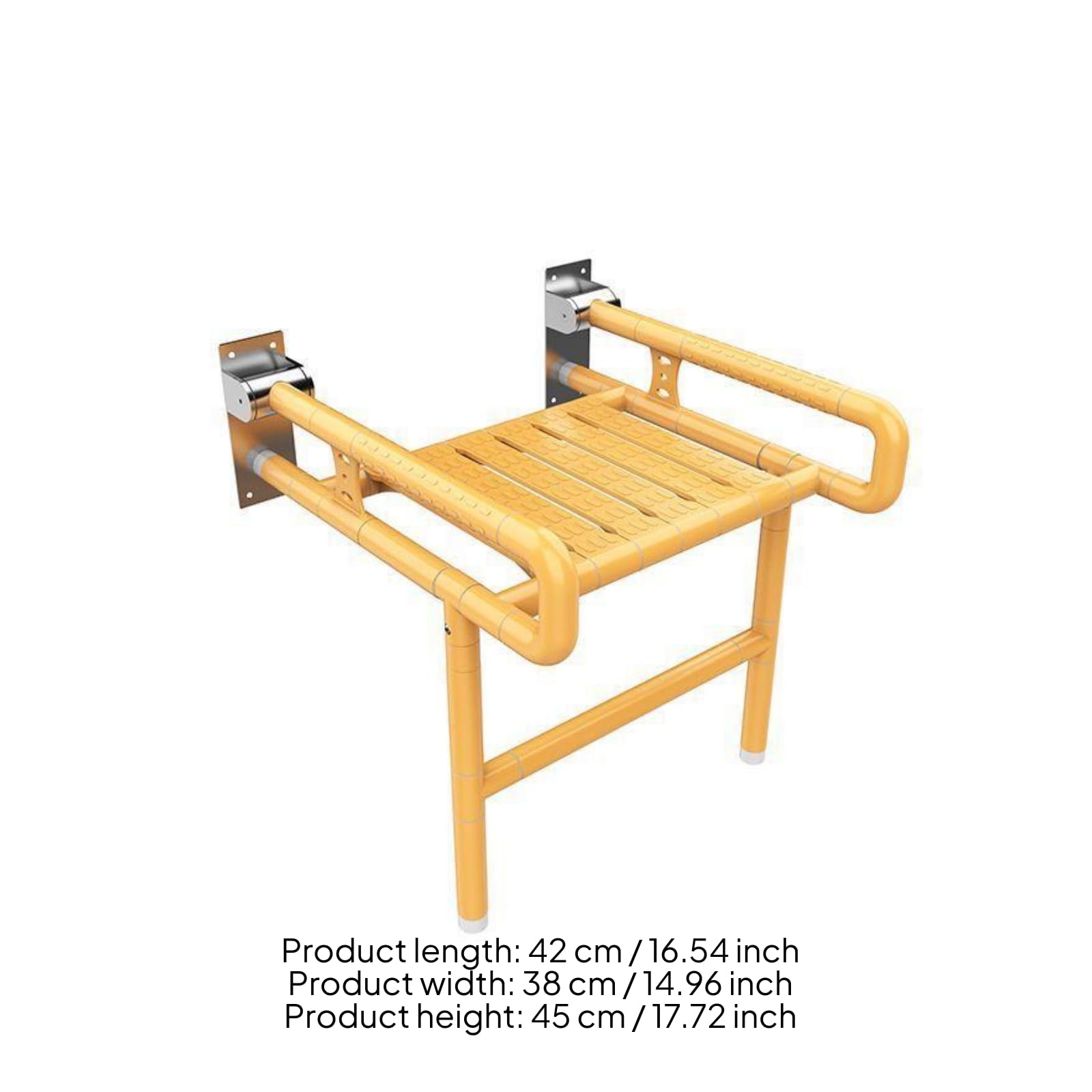 Gralara Asiento Ducha Plegable Ahorra Espacio Asiento Baño Abatible Estable Banco Ducha Pared para Ancianos, Style D