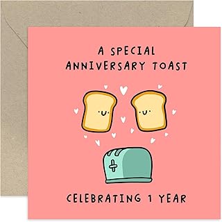 Old English Co. Fun 1st Wedding Anniversary Card for Couple – 'Special Toast' Pun Funny Cards for Him and Her - Anniversary Cards for Husband and Wife – 1st Anniversary Card | Blank Inside