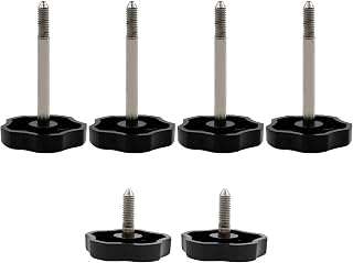 SYOWADA 6 PCS Soft Top Window Frame Door Surround Knob Screws with Pins Replacement for Jeep Wrangler JK 4-Door 2007-2018, ABS Screws, Stainless Steel Pin