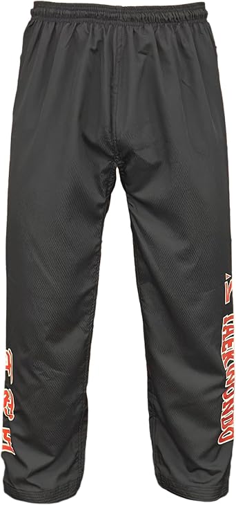 Taekwondo Training Pants Black Lightweight 100% Polyester, Flexible Martial Arts Pants for Adults & Kids