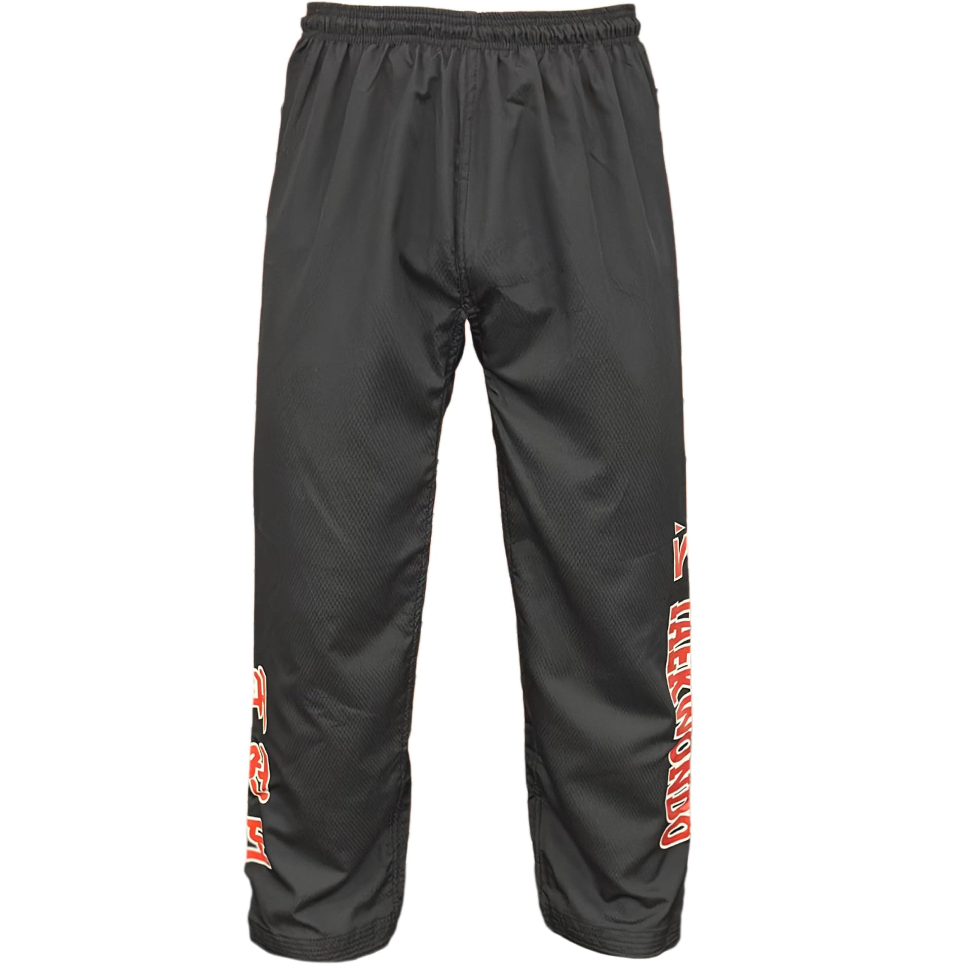 Taekwondo Training Pants – Black Lightweight 100% Polyester Martial Arts Pants – Flexible Fabric for Adults & Kids – Ideal for Practice & Sparring - 180 cm