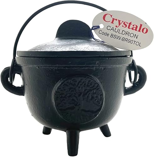 Vista 7 de Caldero de hierro fundido pentagrama con tapa de tamaño 4