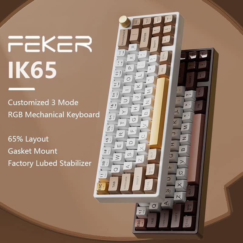FEKER IK65 keyboard with key features listed