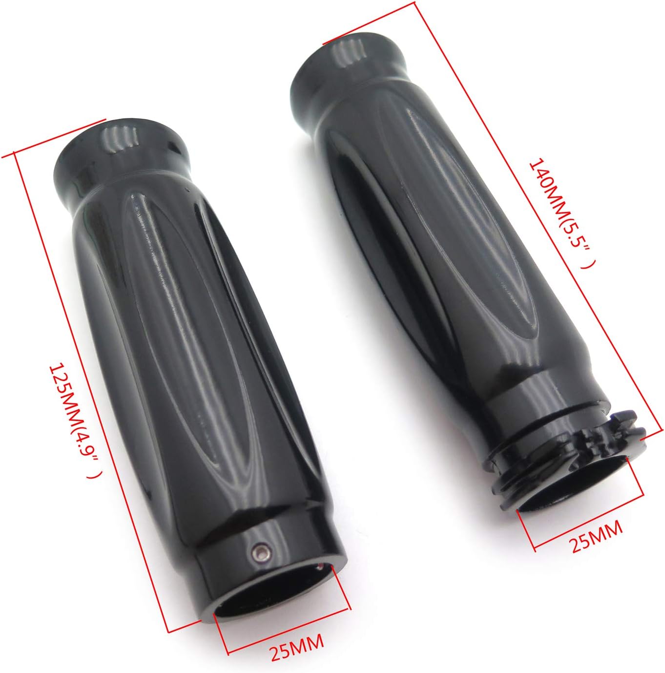 XKMT-1" Handlebar Grips Compatible With Kawasaki Vulcan Classic Custom 900 BLACK [B00YYL8O0Y]