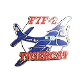 Generic Multicolor Aircraft Lapel Pin, Metal, F7F-2 Tiger Cat Design, 1.25 Inches, Pin Clasp