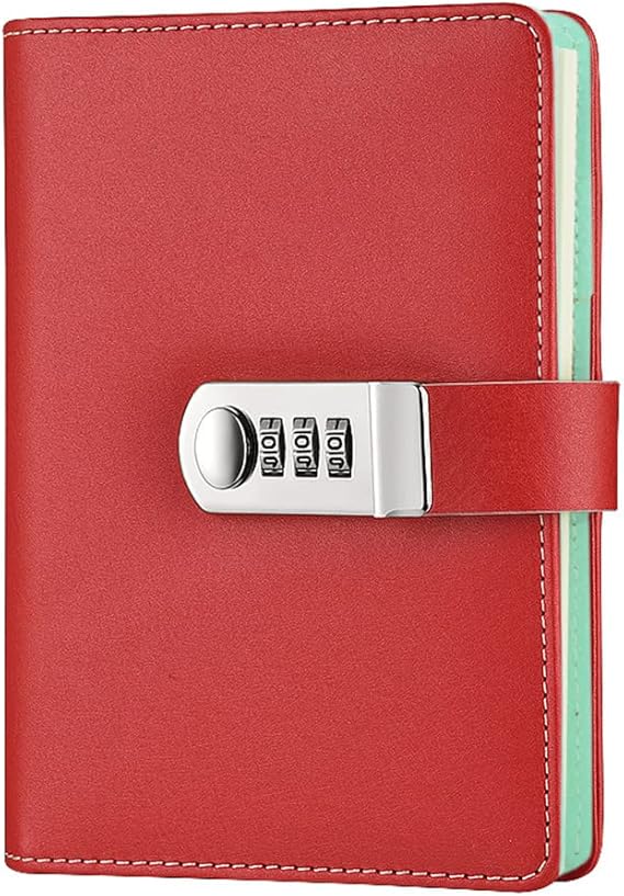 NectaRoy Lock Journal Lockable Refillable Diary, PU Leather Cover
