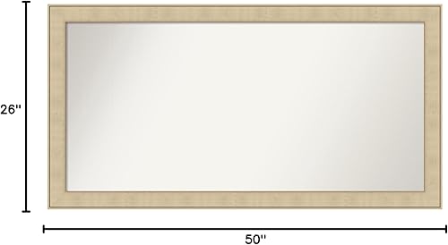 Miniatura 6 de Amanti Art Silver Bathroom Mirror for Over Sink, 26x50 Custom Made Classic Honey Silver Rectangle Vanity Mirror, Oversize Casual Wood Frame, Hangs