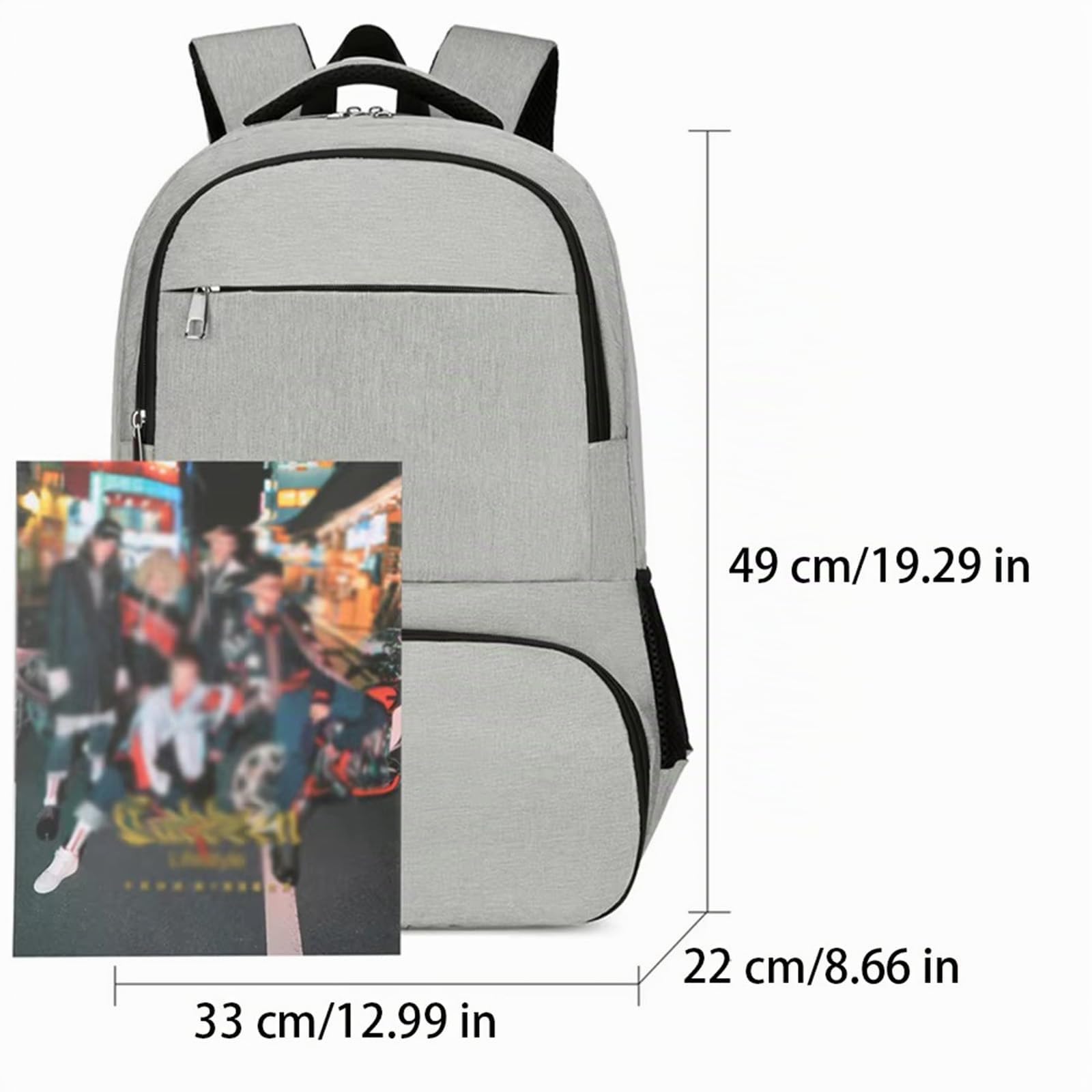 Zaino PC Portatile, Zaino da Viaggio con Borsa Termica Porta Pranzo con Porta USB, Laptop Zaino Lavoro Donna Uomo per Campeggio Viaggio - Nero