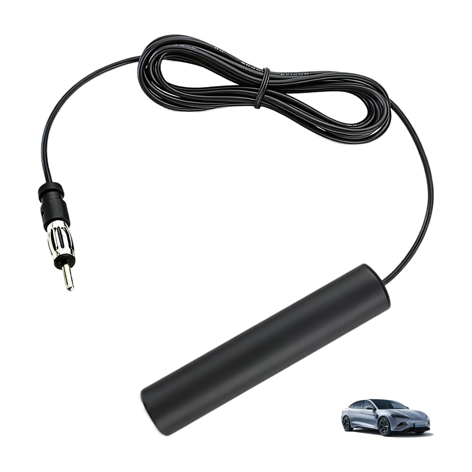 Antenna Autoradio Interna, Antenna FM Auto Amplificata ANT-309, per Auto SUV e Camion, Adesiva per Parabrezza, Compatibile con Radio AM FM, Cavo 5M e Connettore DIN Standard, Alta Ricezione Segnale
